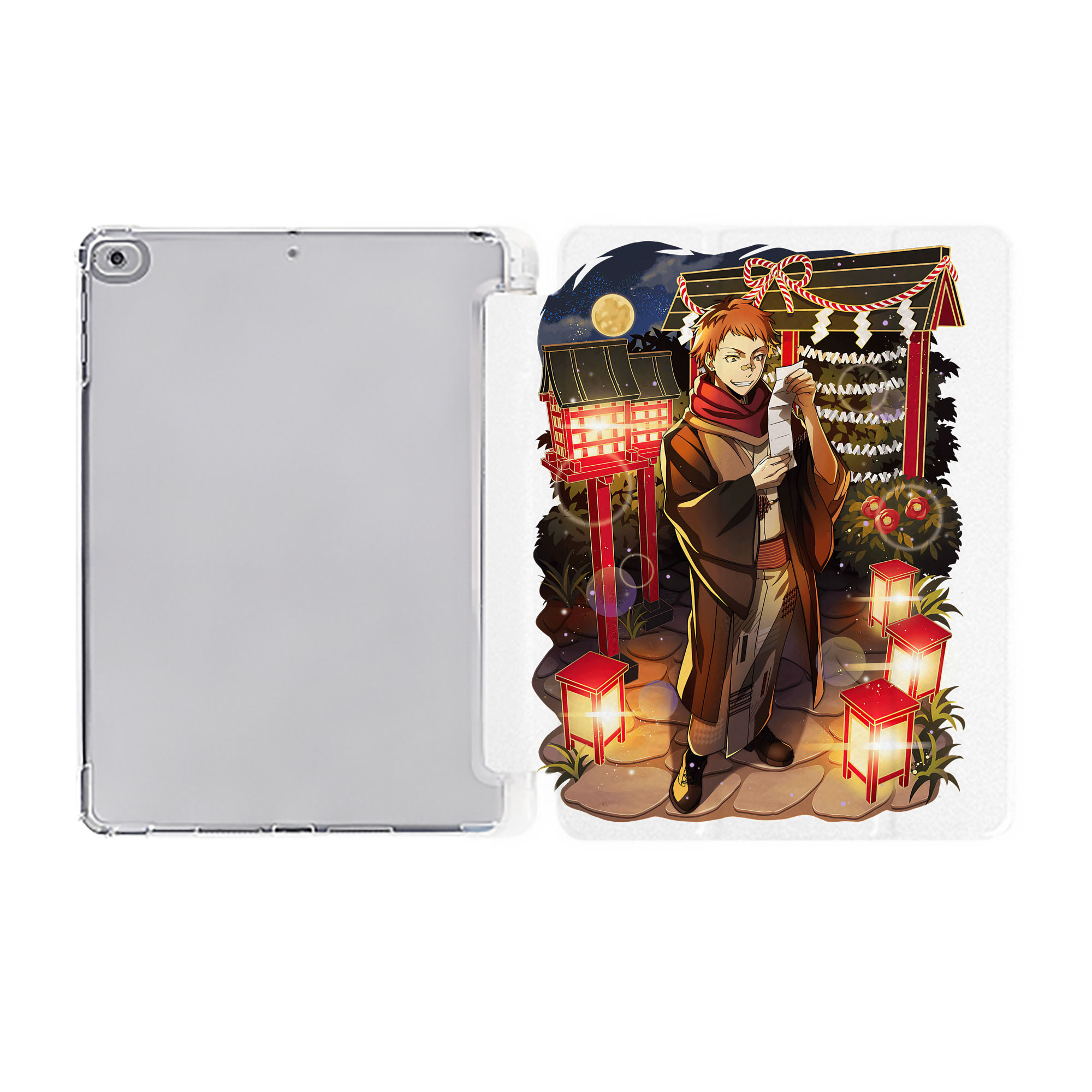 （画像用） 文豪ストレイドッグス Bungo Stray Dogs IPad ケース ペン収納付き 三つ折りスタンド PUレザー×シリコン 対応機種9.5/10.5/10.9インチ